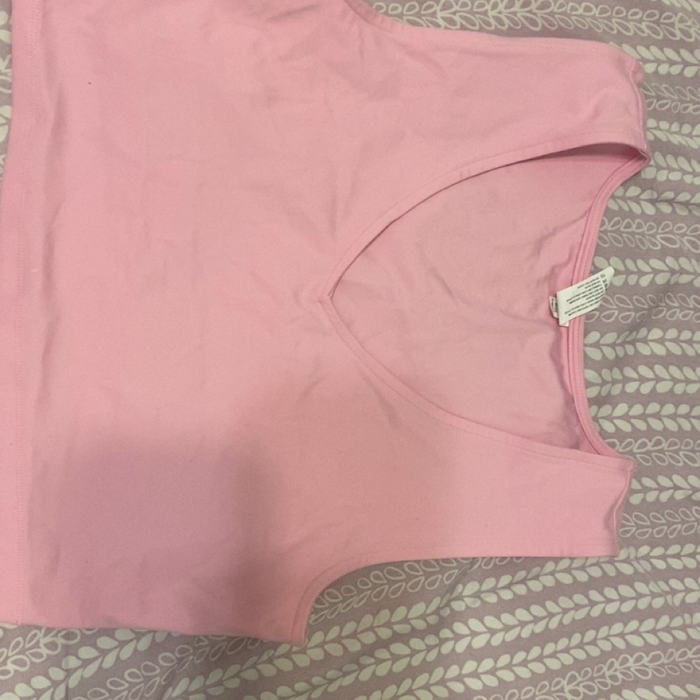 Yogalicious Pink Fitted Crop Tank Top